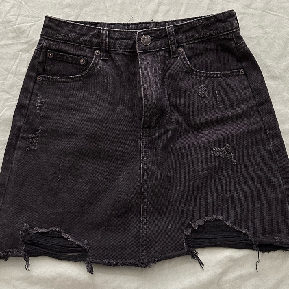 Black denim Skirt.
